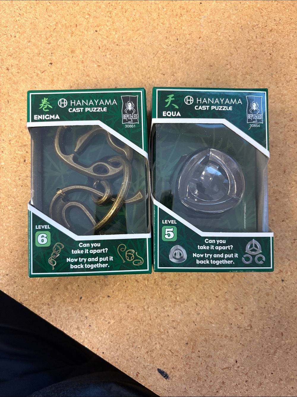 Hanayama Metal Brain Teaser Puzzle set of 2 Enigma & Equa